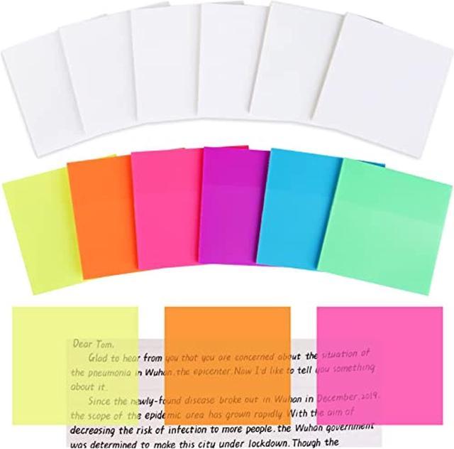 Transparente Sticky Note Pads para Estudantes, Sticky Notes