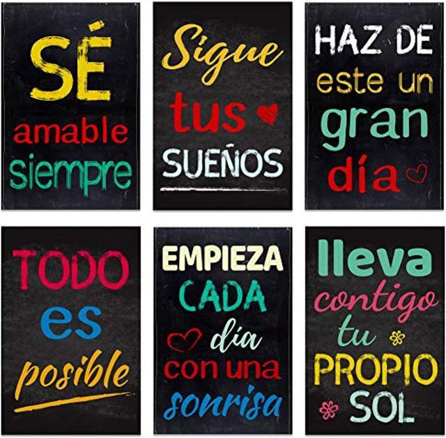 Spanish Classroom Decorations,6Pcs Spanish Motivational Posters,12 ...