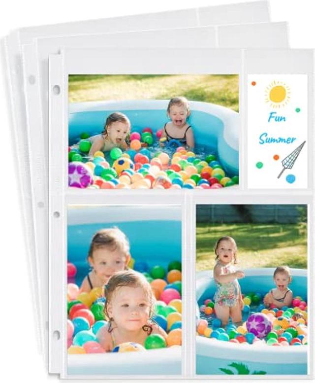 Photo Album Pages For 3-Ring Binder - (4X6 Mixed Layout, 24 Pack
