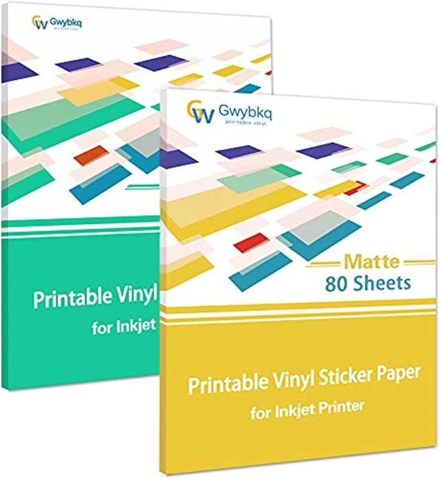 Printable Vinyl Sticker Paper for Inkjet Printer - Glossy White