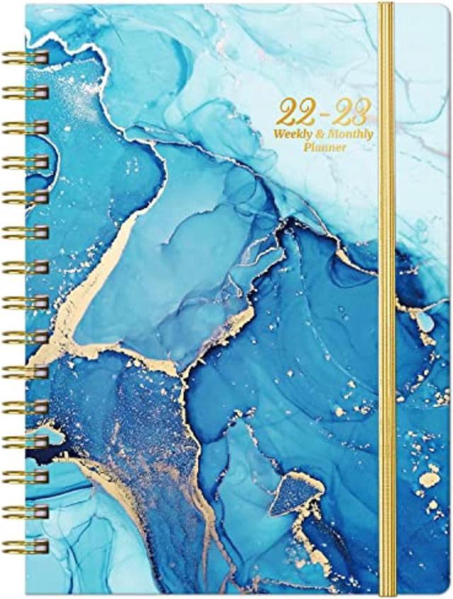 Inner Pocket Academic Planner 2022-2023 with Flexible Cover Weekly & Monthly Planner from July 2022 to June 2023 Academic Planner 2022-2023 Coated Tabs 6.4x 8.5 Planner with Elastic Closure 