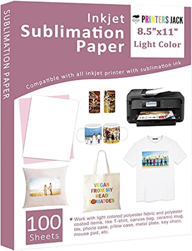 Sublimation Paper Heat Transfer Paper 100 Sheets 8.5 X 11 125 Gsm For Any  Epson Sawgrass Ricoh Inkjet Printer With Sublimation Ink For Diy T Shirt  Mugs 