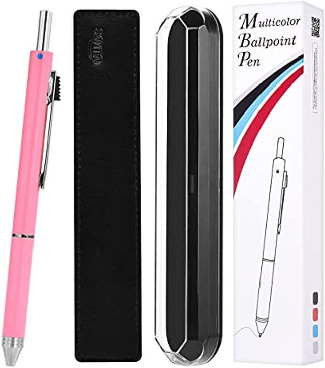 4-In-1Multicolor Pen,Mechanical Pencil&Black Red Blue Metal Pen,Multi  Colored Pens In One With Portable Case,Refillable Ballpoint Pen With Gift  Box,Professional,Executive Multifunction Pen( 