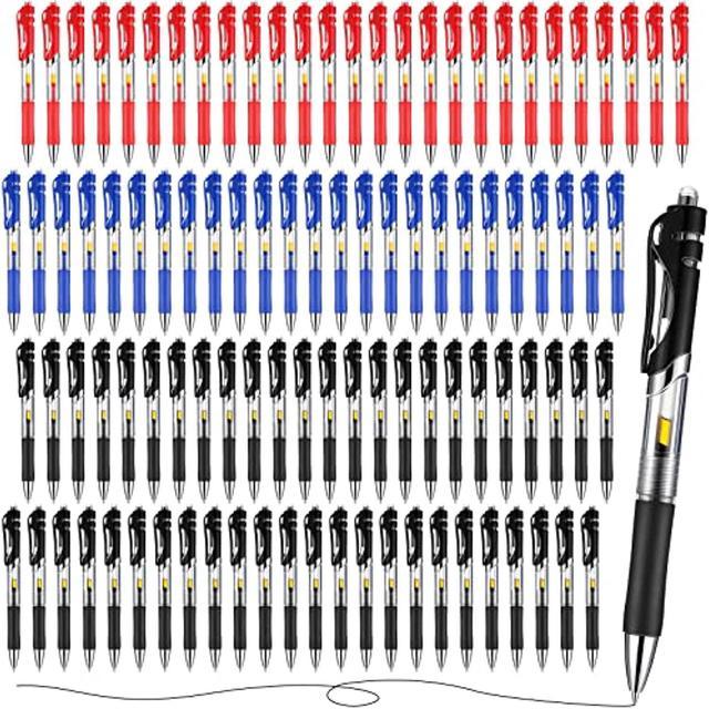 200 Pieces Retractable Ballpoint Pen Bulk Rolling Ball Refillable Pens Gel  Medium Point Pens 0.5Mm Refillable Ink Pens Ballpoint Bold Pens Office  School (Red,Blue, Black) 