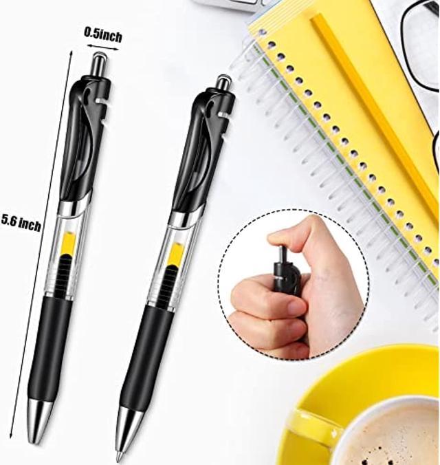 200 Pieces Retractable Ballpoint Pen Bulk Rolling Ball Refillable Pens Gel Medium Point Pens 0.5mm Refillable Ink Pens Ballpoint Bold Pens Office Scho