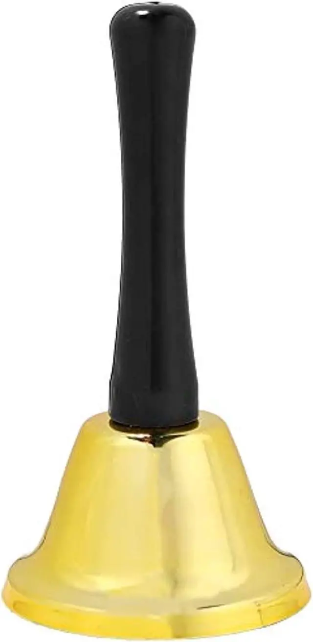Main image of Gold Ringing Hand Bell - Loud Metal Handheld Ring Tea Bell For Calling Attention And Assistance
