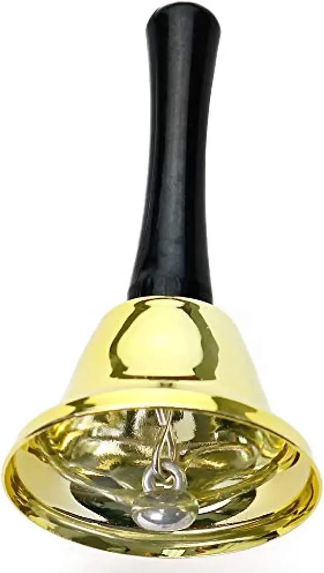 Alt view image 2 of 4 - Gold Ringing Hand Bell - Loud Metal Handheld Ring Tea Bell For Calling Attention And Assistance