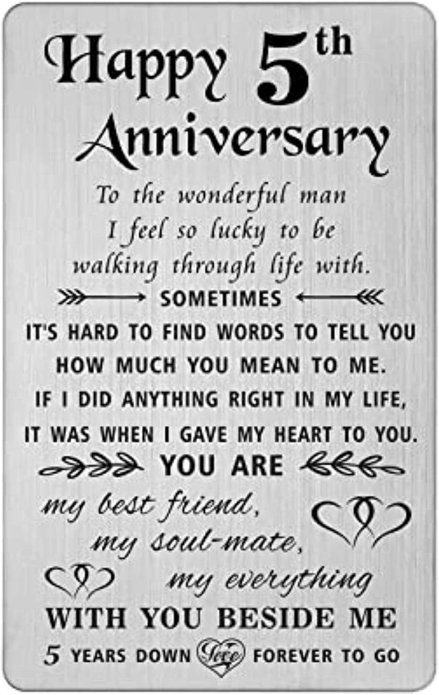 5th Anniversary Gifts for Husband Him, PERSONALISED Wood Anniversary Gift  for Him Her, Gifts From Wife, 5 Years Together, Wooden Anniversary - Etsy