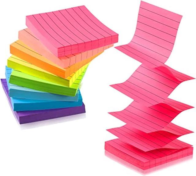 Pop Up Sticky Note Pads With Lined 8 Colors 3 X 3 Inches Sticky