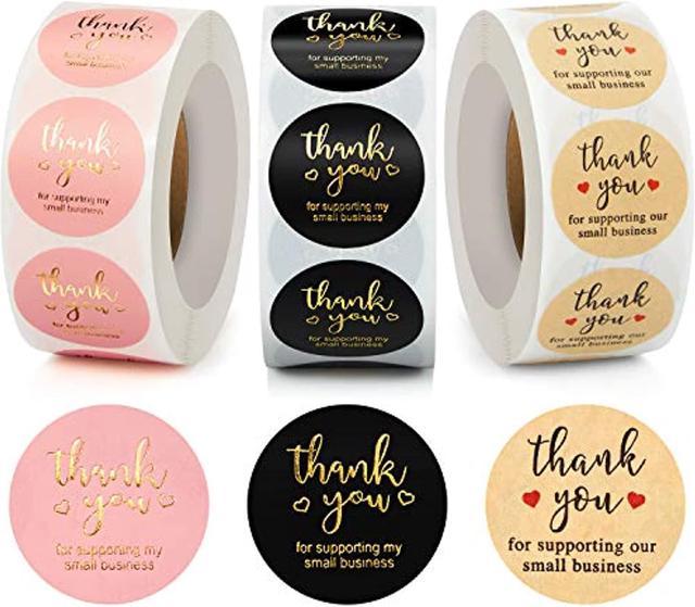 2.5cm Black Thank You For Your Order Stickers