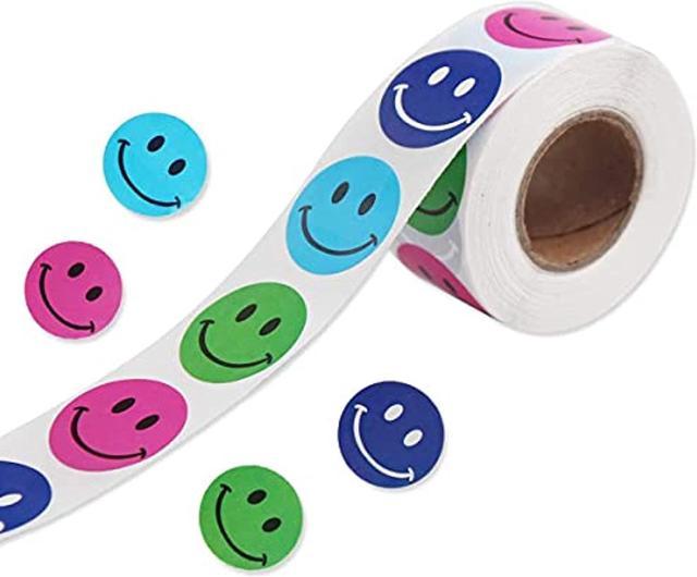 Smiley Face Stickers Paper Roll - 500Pcs Removable Stickers For Kids Roll  Stickers In Bulk Colorful Happy Face Stickers - Self Adhesive Circle Sticker  Label Emoji Stickers For Kids Teaching Supplies 