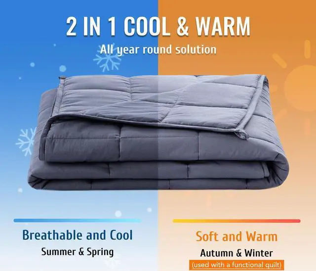 Alt view image 6 of 6 - Weighted Blanket  Queen Size Deep Sleep Reduce Stress Blankets 60'' x 80'' 20lbs