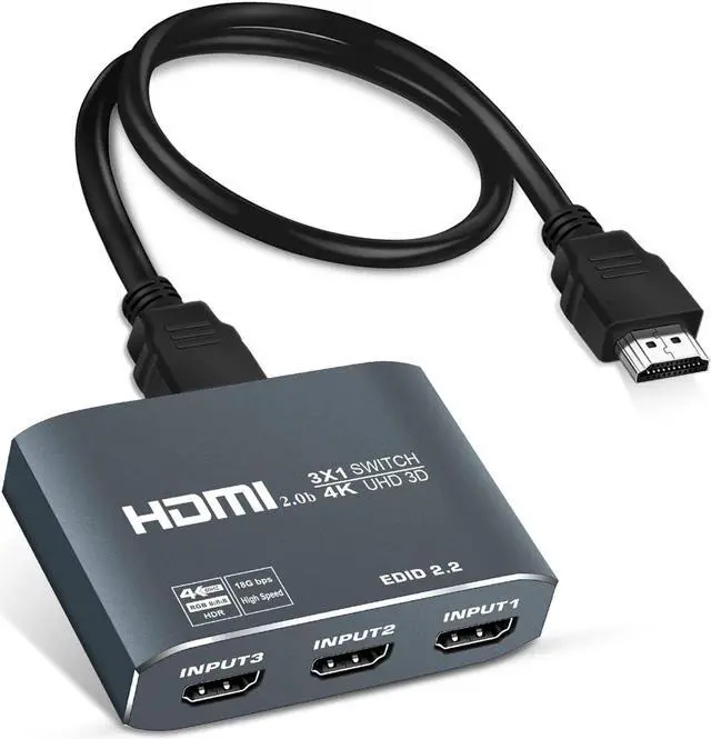 Main image of 4K@60Hz HDMI Switch 3 Port, avedio links Aluminum HDMI2.0b Switch 3 in 1 Out,