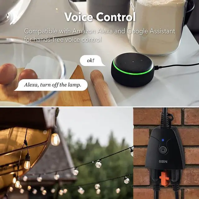Alt view image 4 of 6 - 2Pcs Smart WiFi Outdoor Plug Heavy Duty Timer Work with Alexa  Google Home