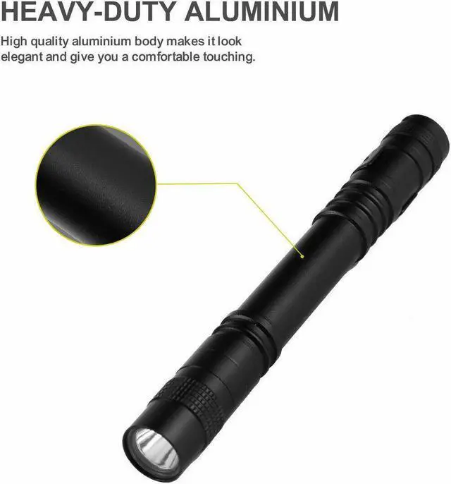 Alt view image 6 of 6 - 5Pcs XPE-R3 LED Flashlight Portable Pen Torch Lamp Clip Mini Light Penlight US