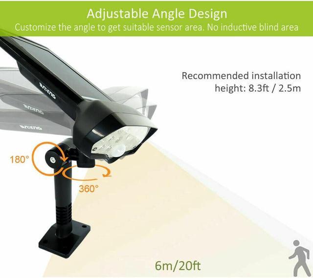 Alt view image 3 of 6 - LED Solar Flood Light Motion Sensor Security Spot Wall Street Yard Outdoor Lamp