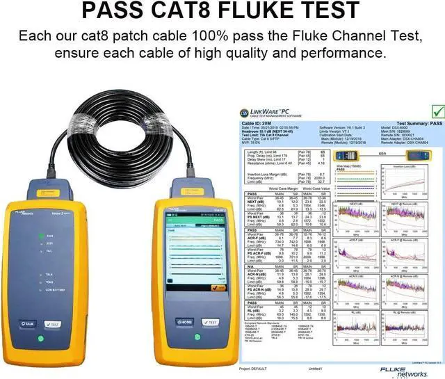 Alt view image 6 of 7 - CAT8 Ethernet Cable 50FT, High Speed 40Gbps 2000MHz SFTP Internet Network LAN Wire Cables with Gold Plated RJ45 Connector for Router, Modem, PC, Switches, Hub, Laptop, Gaming, PC (50ft/15m) Black
