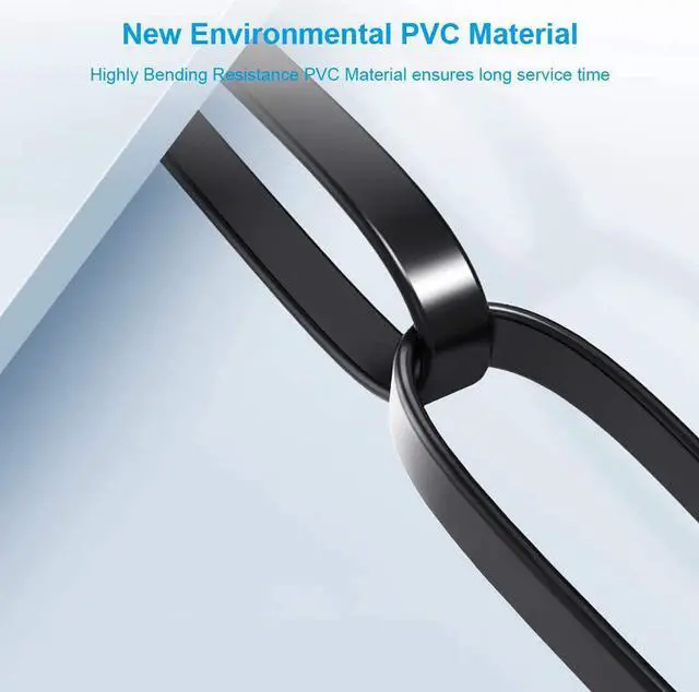 Alt view image 3 of 7 - CAT 8 Ethernet Cable 6ft 3 Pack Flat CAT8 Cord Faster Than CAT7/CAT6/CAT5e High Speed 40Gbps 2000MHz SFTP Network LAN Cable with Gold Plated RJ45 for Gaming Router Modem (6ft/3 Pack/Black)