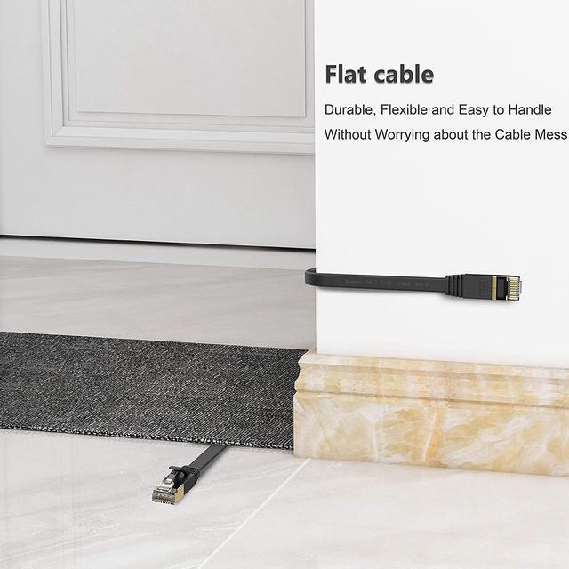 Alt view image 4 of 6 - Cat 7 Ethernet Cable 35 ft High Speed, Shielded Ethernet Cord, LAN Cable with RJ45, Weatherproof Flat Internet Network Patch Cord, Fast LAN Wire for Gaming, PS5/4/3, Xbox, Modem, Router