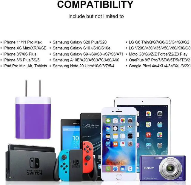 Alt view image 6 of 7 - USB Wall Plug,GiGreen Single Port Fast Charging Block 5Pack USB Charging Plug Cube Wall Adapter Compatible iPhone 15 Pro Max 14 13 12 11 X 8,Samsung Galaxy S24 Ultra A15 5G A54 A14 S23 A13 A23 S21 S22