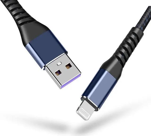 Alt view image 2 of 7 - Heavy Duty USB to Lightning Cable [ MFi Certified] Durable iPhone Charger Lightning Cables Fast Charging iPhone Charger Cord Compatible w/iPhones 14/13/12/11 Pro Max iPad AirPods 6FT