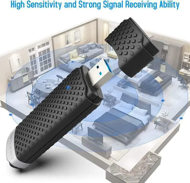 Alt view image 7 of 7 - USB 3.0 WiFi Adapter AC1300Mbps for PC, EDUP  Wireless Network Adapter Dual Band 5GHz 2.4GHz for Mac OS 10.6-10.15,Windows 11/10/8.1/8/7/XP/Vista