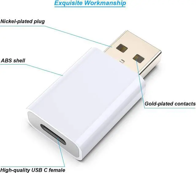 Alt view image 7 of 7 - USB to USB C Adapter USB-C Female to USB Male Adapter Compatible with Apple MagSafe Watch 10/9/8/7/SE/Ultra Car iPhone 16 15 14 13 12 Mini Pro Max iPad Galaxy Pixel 7 6 5 CarPlay Wall Plug