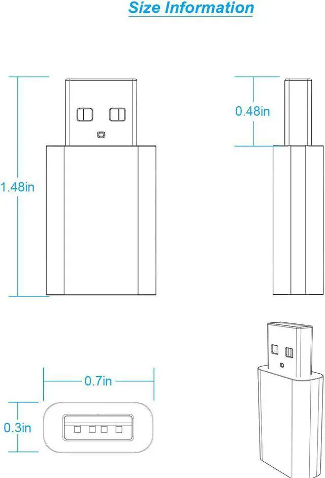 Alt view image 7 of 7 - USB Type C Female to USB Type A Male Adapter USB C TO USB Charger Cable Adapter Compatible with MagSafe Wirless Charger/iPhone 12 11 Mini Pro Max/iPad Pro/MacBook/Pixel 2 3 4 5l (White 2Pack)