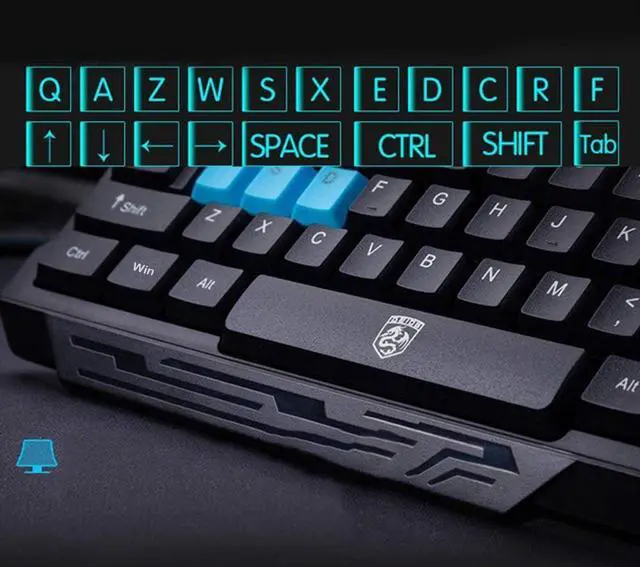 Alt view image 3 of 7 - Keyboard Mouse Combos,Soke-Six Waterproof Multimedia 2.4GHz Wireless Gaming Keyboard with USB Cordless Ergonomic Mouse DPI Control For Desktop PC Laptop(Black)