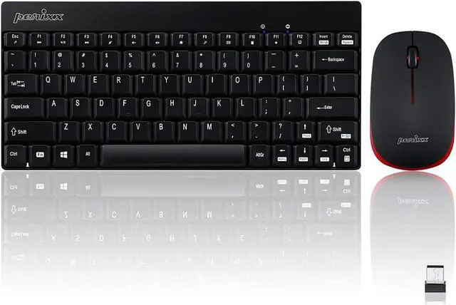 Alt view image 8 of 8 - Periduo-712B Wireless Mini Keyboard and Mouse Set Black US English Layout