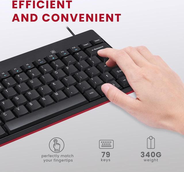 Alt view image 5 of 7 - Perixx Periduo-212 Wired Mini Keyboard and Mouse Set, USB Connection, Black, US English Layout (11486)