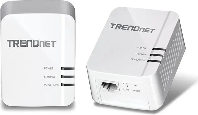 Main image of TRENDnet Powerline 1300 AV2 Adapter Kit, Includes 2 x TPL-422E Powerline Ethernet Adapters, IEEE 1905.1 & IEEE 1901, Gigabit Port, Range Up to 300m (984 ft), Simple Installation, White, TPL-422E2K