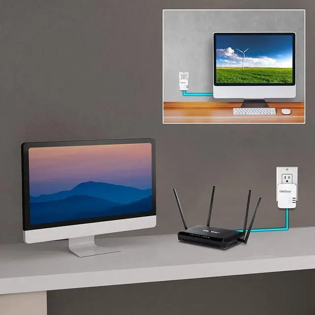 Alt view image 7 of 7 - TRENDnet Powerline 1300 AV2 Adapter Kit, Includes 2 x TPL-422E Powerline Ethernet Adapters, IEEE 1905.1 & IEEE 1901, Gigabit Port, Range Up to 300m (984 ft), Simple Installation, White, TPL-422E2K