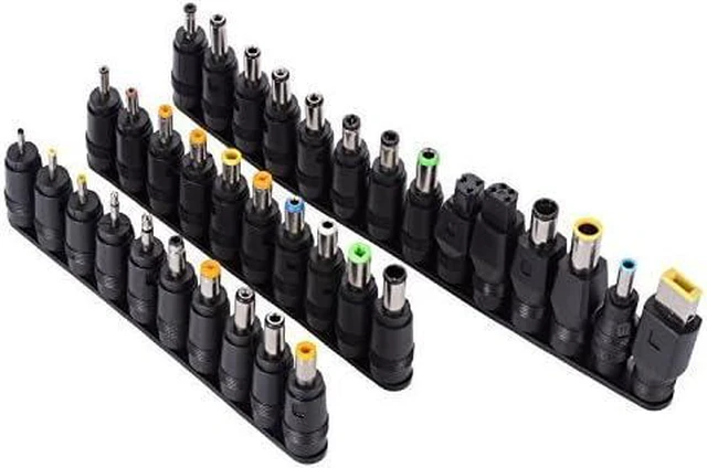 Alt view image 7 of 7 - 34pcs Universal Laptop DC Plug Set Adapter Jack Tips
