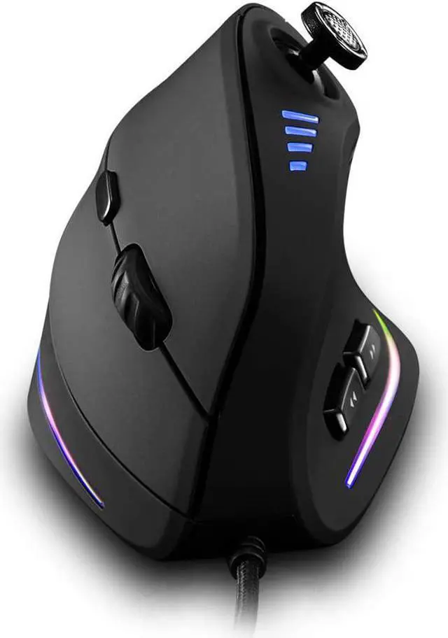 Main image of Vertical Mouse, Ergonomic USB Wired Vertical Mouse with [5 D Rocker] [10000 DPI] [11 Programmable Buttons], RGB Gaming Mouse for Gamer/PC/Laptop/Computer