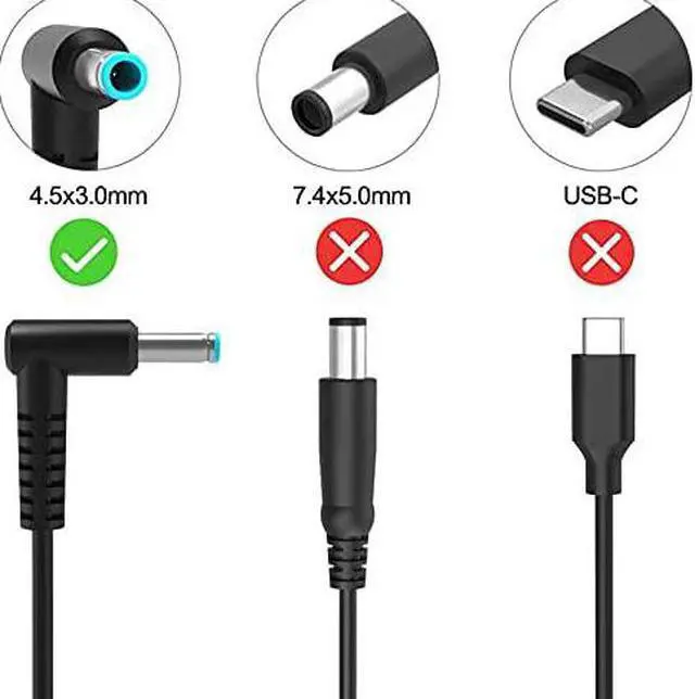 Alt view image 2 of 7 - Laptop Charger 45W 19.5v 2.31a Ac Adapter for HP Pavilion x360 15-f272wm 15-BA009DX 15-f233wm 15-f387wm HSTNN-CA40 HP Spare 741727-001 HSTNN-LA40 15-db0011dx 740015-003 213349-109 Supply Power Cord