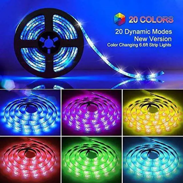 Alt view image 4 of 5 - Battery Powered Led Strip Lights Flexible Color Changing RGB LED Light Strip 5050 3M/9.8FT 90 LEDs 5V Battery-Powered with Controller