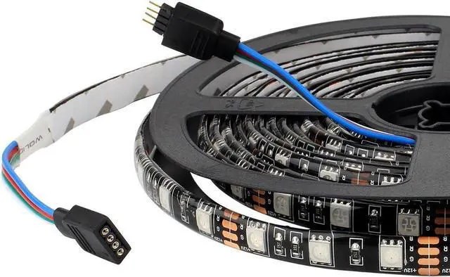 Alt view image 2 of 7 - 16.4ft 5050 RGB Strip Waterproof Black PCB 300 LED Color Changing Rope Lights for Bedroom Christmas Day Halloween Decoration