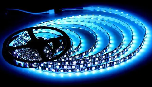 Alt view image 4 of 7 - 16.4ft 5050 RGB Strip Waterproof Black PCB 300 LED Color Changing Rope Lights for Bedroom Christmas Day Halloween Decoration