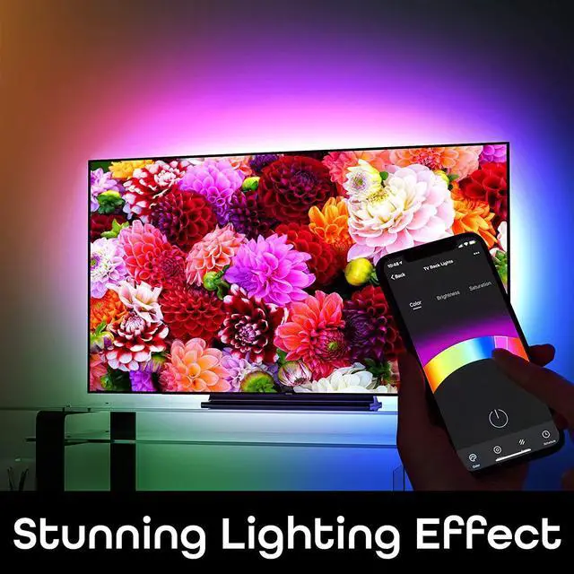 Alt view image 2 of 7 - Smart LED Strip Lights RGBWW Color Changing Weatherproof Timer & Scenes Dimmable Tunable White Works with Alexa & Google Home 9.8ft