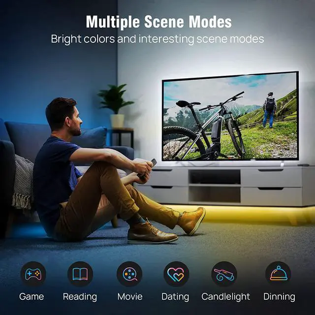 Alt view image 2 of 7 - Zigbee LED Strip Lights Starter Kit - 16.4ft RGBW Smart Light Strip Hub & Switch Alexa & Google Compatible 2000-6500k Dimmable 1800 Lumens 21W