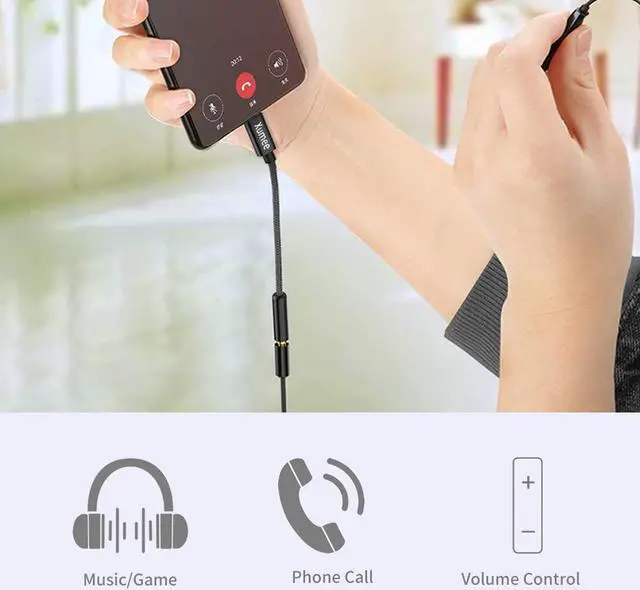 Alt view image 4 of 7 - USB C to 3.5mm Headphone Adapter - USB Type C to AUX Audio Jack Hi-Res DAC Dongle Cable Cord Compatible with iPhone 15 Pro Max  Galaxy S24 S23 S22 S21 FE Ultra S20+ Plus