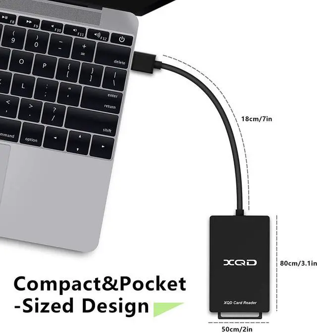 Alt view image 7 of 7 - XQD Card Reader USB 3.0 XQD/SD Card Reader Dual Slot Memory Card Reader 5Gpbs Super Speed Support Sony G/M Series Lexar 2933x/1400x USB Mark XQD Card SD Card for Windows/Mac OS