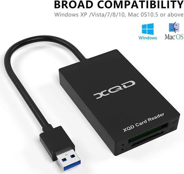 Alt view image 6 of 7 - XQD Card Reader USB 3.0 XQD/SD Card Reader Dual Slot Memory Card Reader 5Gpbs Super Speed Support Sony G/M Series Lexar 2933x/1400x USB Mark XQD Card SD Card for Windows/Mac OS