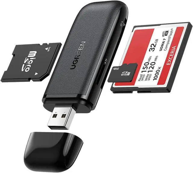 Main image of UGREEN SD Card Reader 3 in 1 USB 3.0 to SD TF CF Card Adapter for SDXC, SDHC, SD, MMC, RS-MMC, Micro SDXC, Micro SD, Micro SDHC, and CF-I Card Plug and Play on Windows 10/8.1/8/7/XP, Linux, Mac OS
