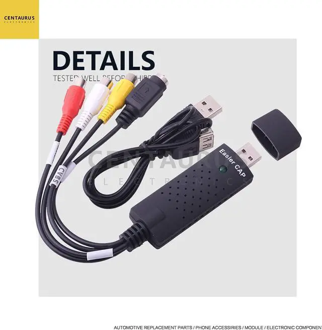 Alt view image 3 of 5 - CENTAURUS Video Digital Converter Cable Video Audio Capture Card Device Adapter VHS VCR TV to DVD Video Converter Adapter Cable Support for PC Win 2000/Win Xp/ Win Vista /Win 7/Win 8 USB 2.0