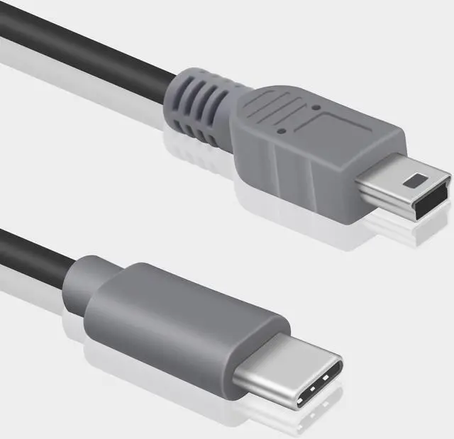 Alt view image 2 of 7 - USB C to Mini USB OTG Cable USB C Male to Mini USB C Male On-The-go Data Convertor Adapter OTG Cable for MacBook iMac Pro Chromebook Pixel(Grey & Black) (20 inch/50 cm)