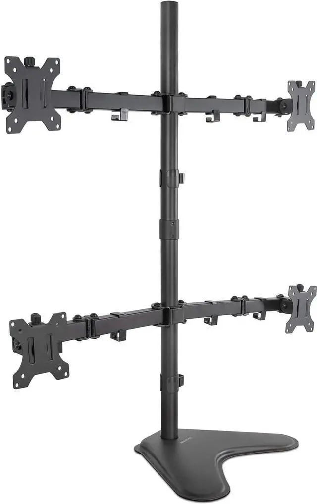 Main image of Mount-It! Quad Monitor Stand | Height Adjustable Free Standing 4 Screen Mount | Fits Monitors up to 32 Inches | Black, Steel | MI-2784