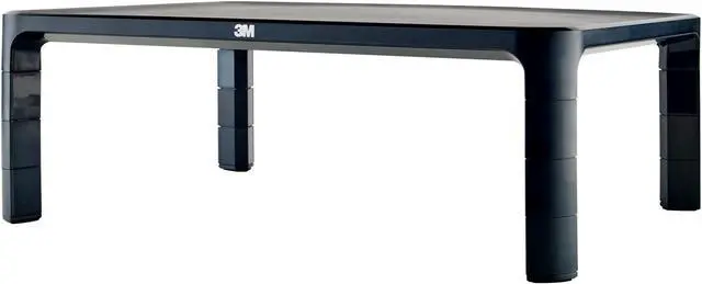 Main image of 3M Adjustable Monitor Stand for Monitors and Laptops, Three Leg Segments Simply Adjust Height from 1.7" to 5.5", Holds up to 20 lbs, 13.6 in Clearance Between Legs for Storage, Black (MS85B)