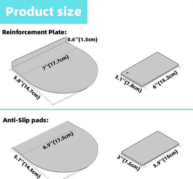 Alt view image 5 of 6 - Steel Monitor Mount Reinforcement Plate for Fragile Tabletop, Black, Fits Most Monitor Stand C-Clamp Installations